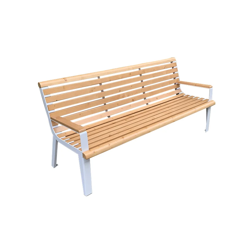 

Outdoor preservative wood backrest double rest bench