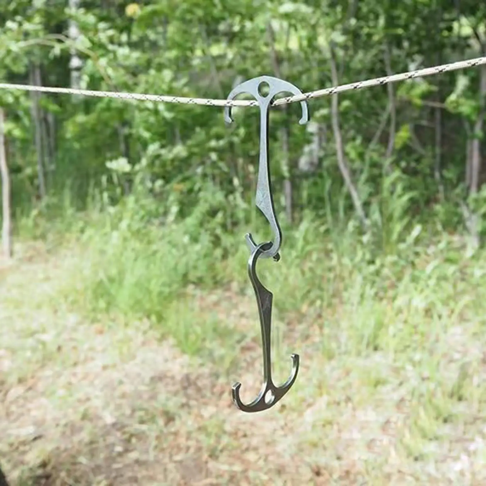Camping Hooks For Lights Stainless Steel Backpacking Gear Hanger Camping Cookware Hanger For Campers Hikers Fishermen Anglers