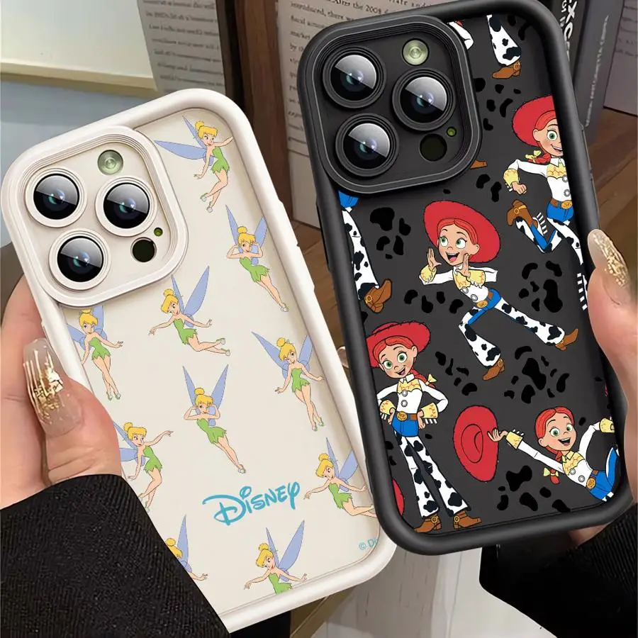 Shockproof Case for Apple iPhone 11 14 16 Pro Max 15 Plus 12 13 Mini XR X XS 7 8 Silicone Phone Cover Disney Jessie Tinker Bell