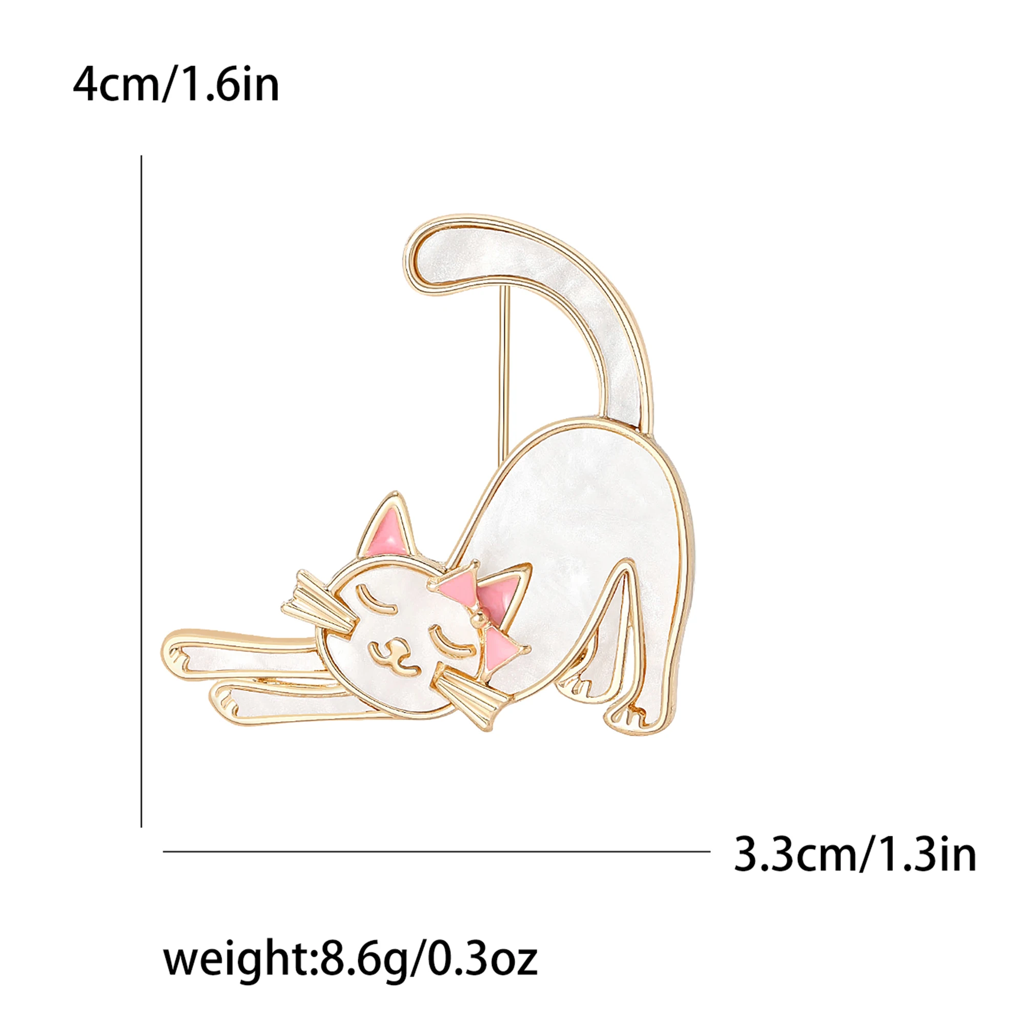 Enamel Cat Brooches for Women Unisex Animal Pins Event Party Backpack Decoration Clothes Accessories