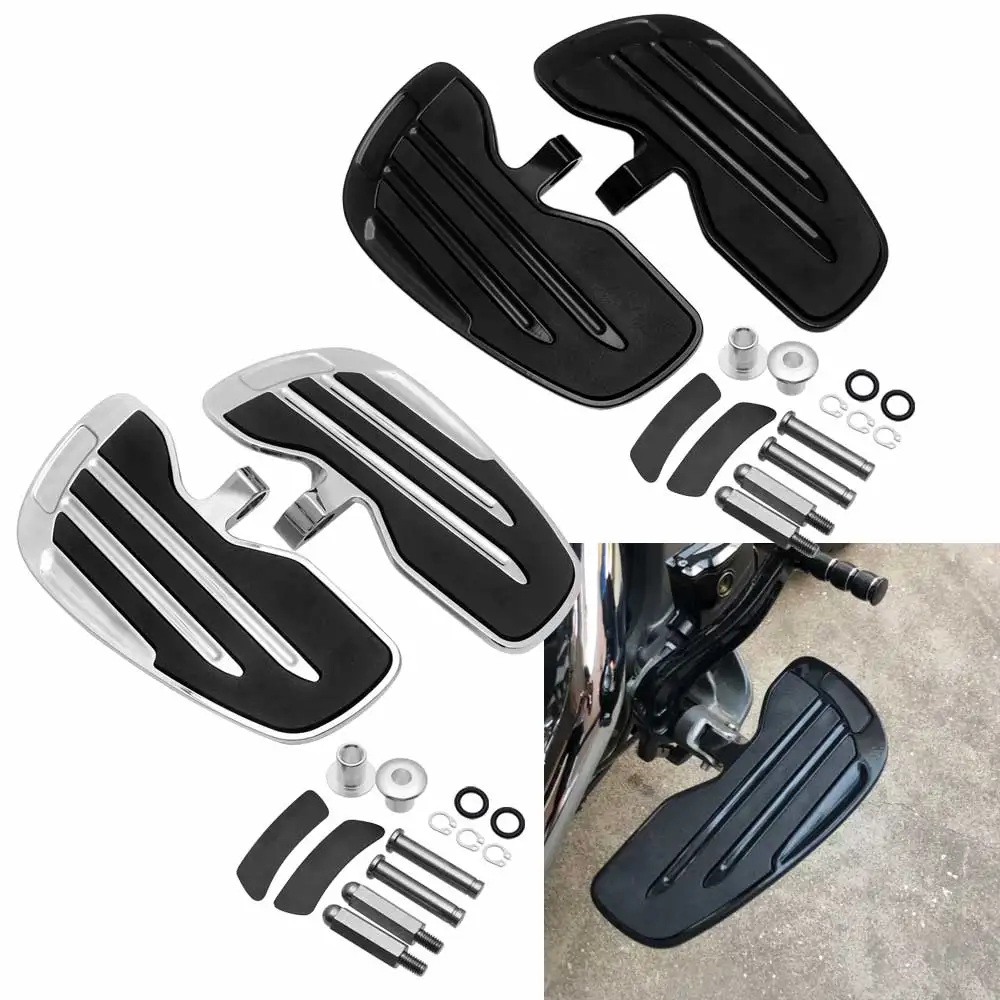 2 Pcs Motorcycle Part Front Floorboards Driver Footrest Fit For Indian Scout Bobber 125th Anniversary Edition 2026 Chrome/Black