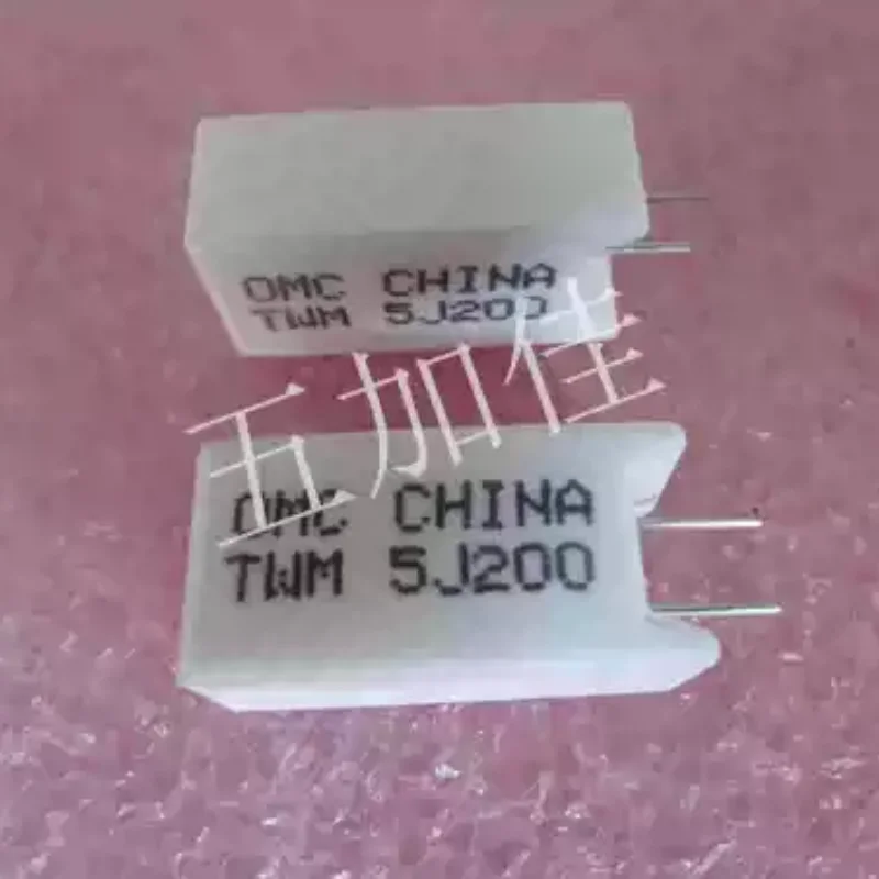 10-100pcs American 5J200 5W 200R 5% TWM5J200E vertical cement resistor