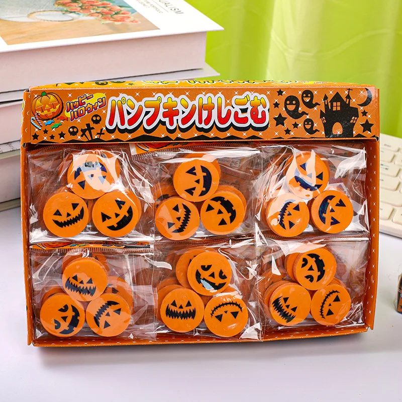 120Pcs Pumpkin Eraser Pencil Erasers for Kids Birthday Assorted Novelty Small Cute Party Halloween Carnival