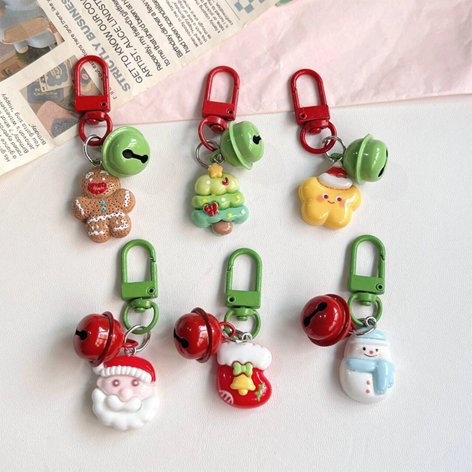 Cartoon Christmas Tree Snowman Santa Claus Pendant Keychain Creative Christmas Keychain Backpack Decoration Accessories Gifts