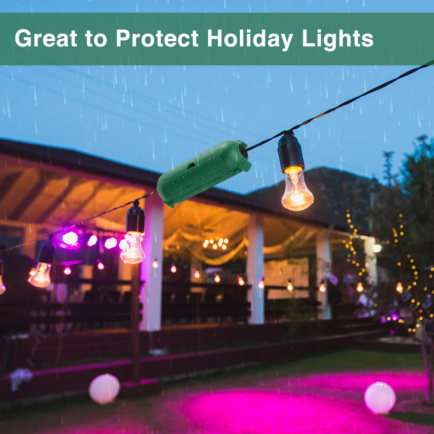 Cajas impermeables para exteriores, para enchufes de corriente, tomas de corriente, luces de cadena, paquete de 4 cajas de tomacorriente para el hogar, IP44, a prueba de lluvia y a prueba de intemperie