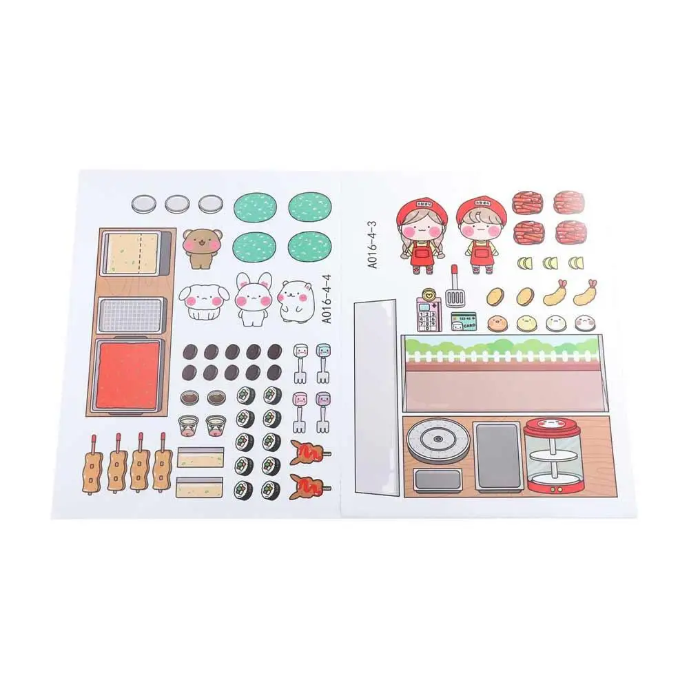 

Spicy Hot Pot Sticker Games Quiet Book Waffle Cake Chinese Cabbage Fried Chicken Shop Book DIY 3D Dodo Book Kids Children Toys