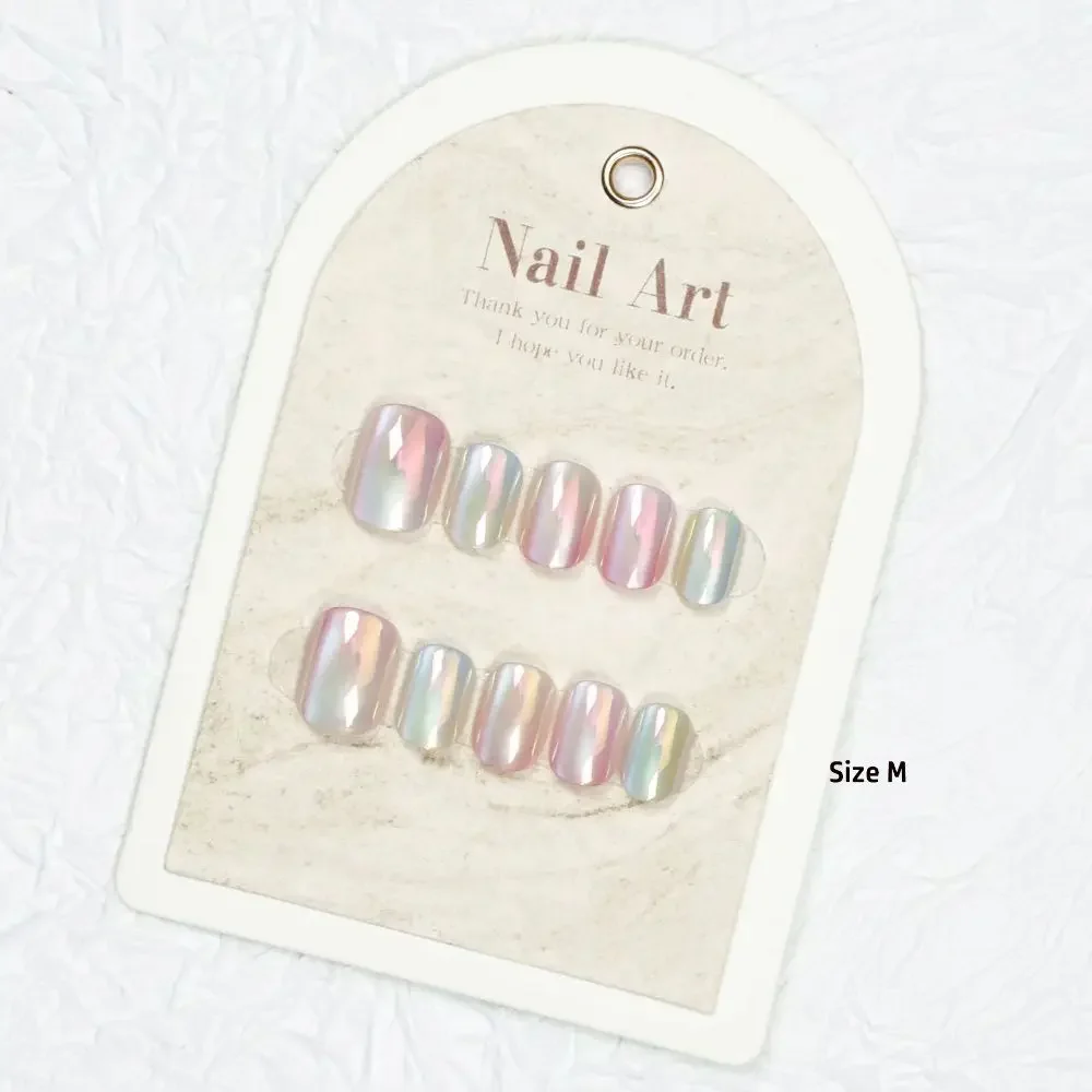 Fashion Wearable French Fake Nails Cat-eye Removable Gradient Nail Art Rhinestone Square Head Nail Tips Women