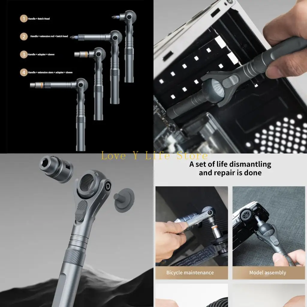 

L74C Precise Ratcheting Screwdriver 40PC Retention 180Degree Swivels Head