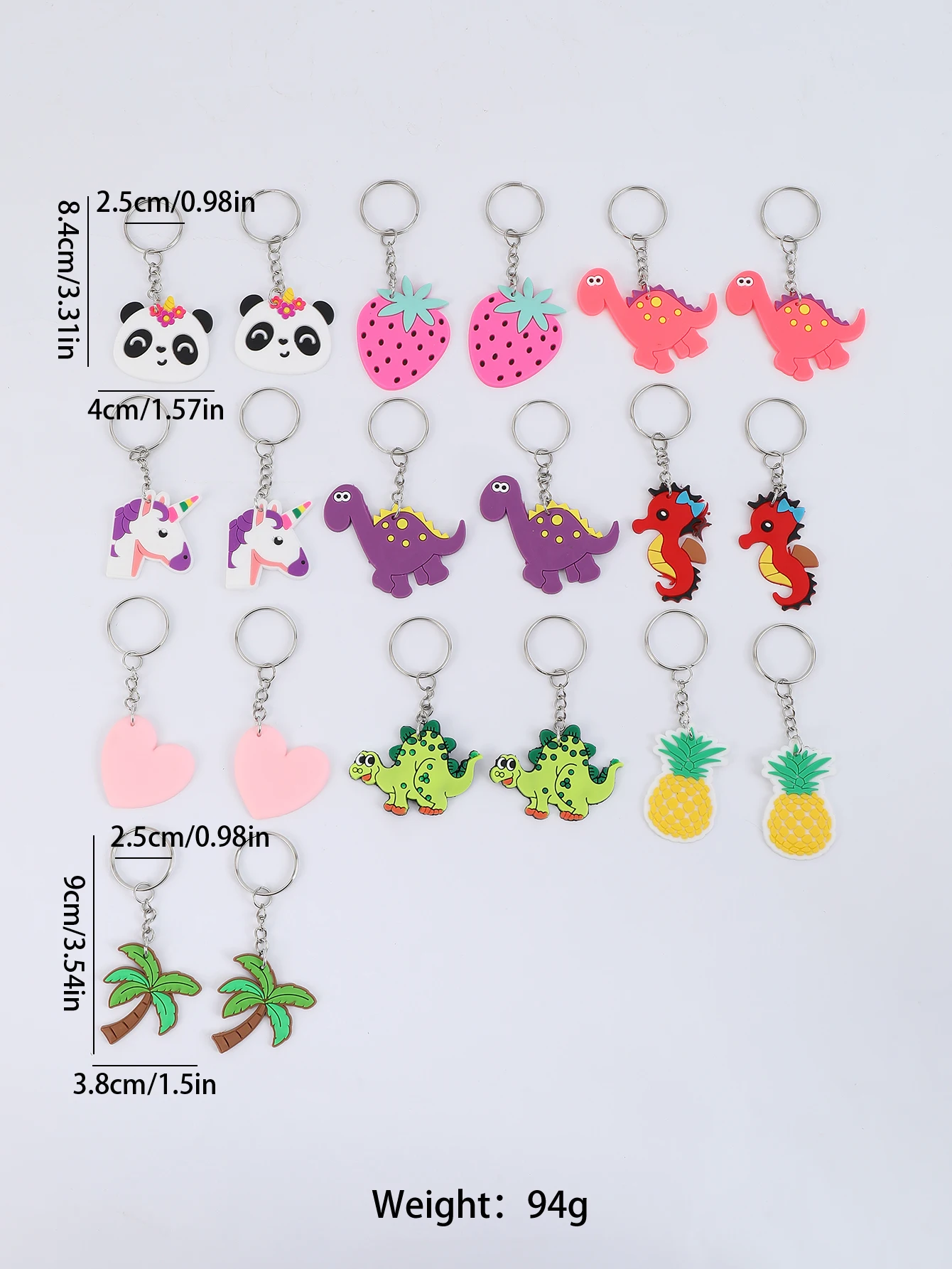 20PCS PVC Cartoon Dinosaurier Wassermelone Herz Schlüsselbund Schlüssel Ring Party Gefälligkeiten Urlaub Liefert Zurück zu Schule Geschenke – Detail 6