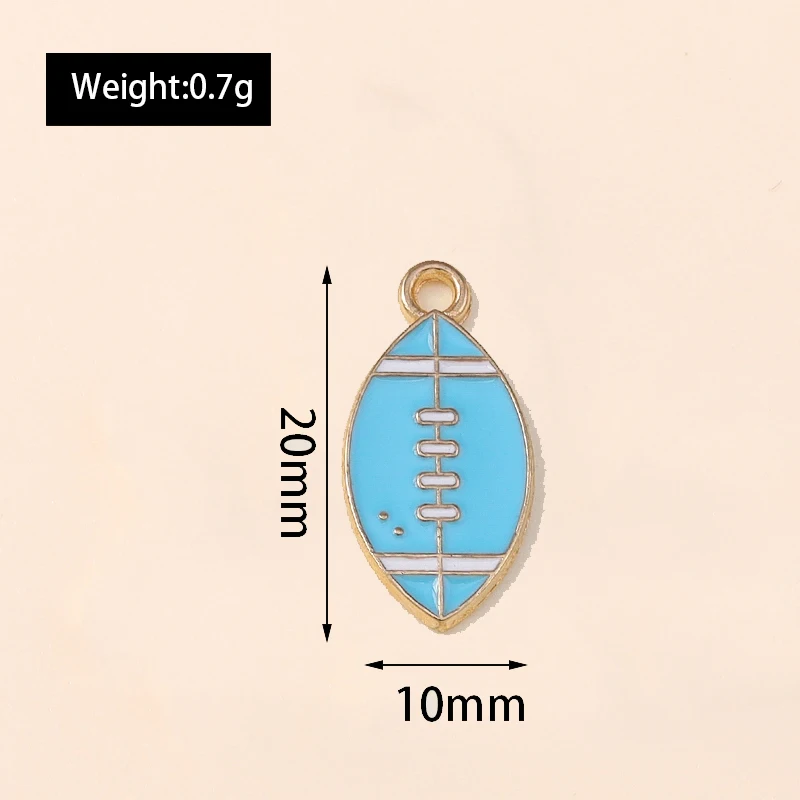 Leslie 10 Stück 10 x 20 mm Emaille American Football Sport Charms Rugby Ball Anhänger für Armband Halskette Schmuckherstellung – Detail 2