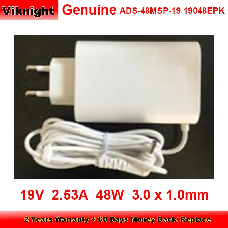 

Genuine White EU Plug ADS-48MSP-19 19048EPK Ac Adapter 19V 2.53A with 3.0 x 1.0mm Tip for LG GRAM 14Z980C 15Z970 Power Supply