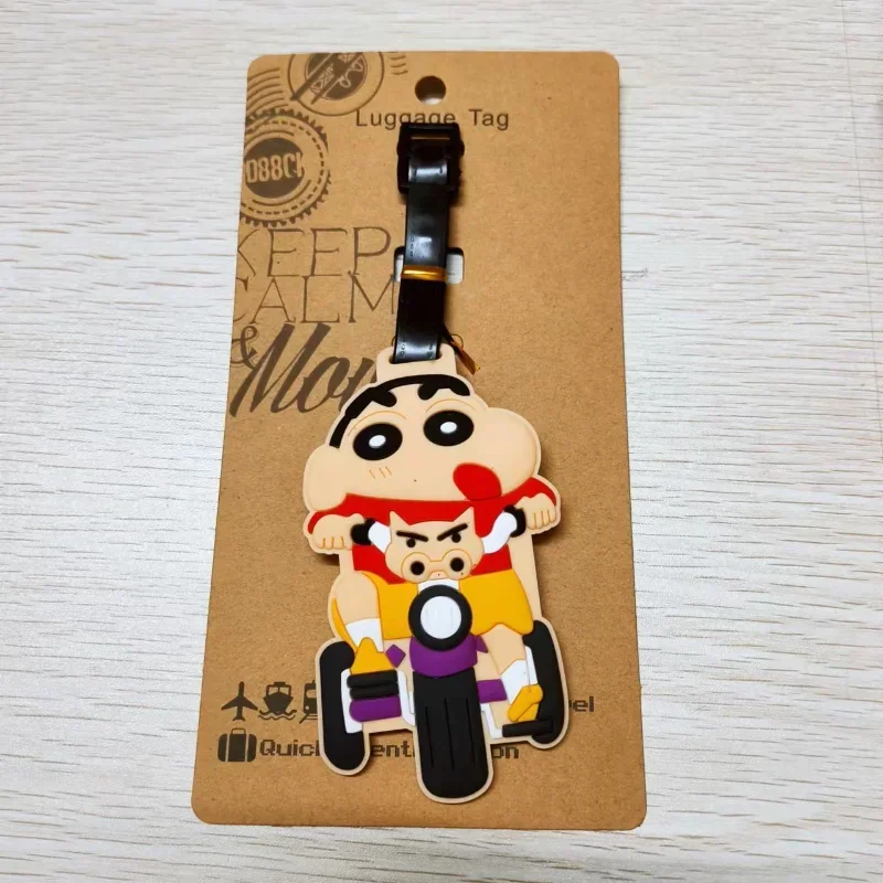 Crayon Shin-chan Luggage Tags Travel Fashion Cute Baggage Name Tags Suitcase Address Label Holder for Bags Portable Card Cover