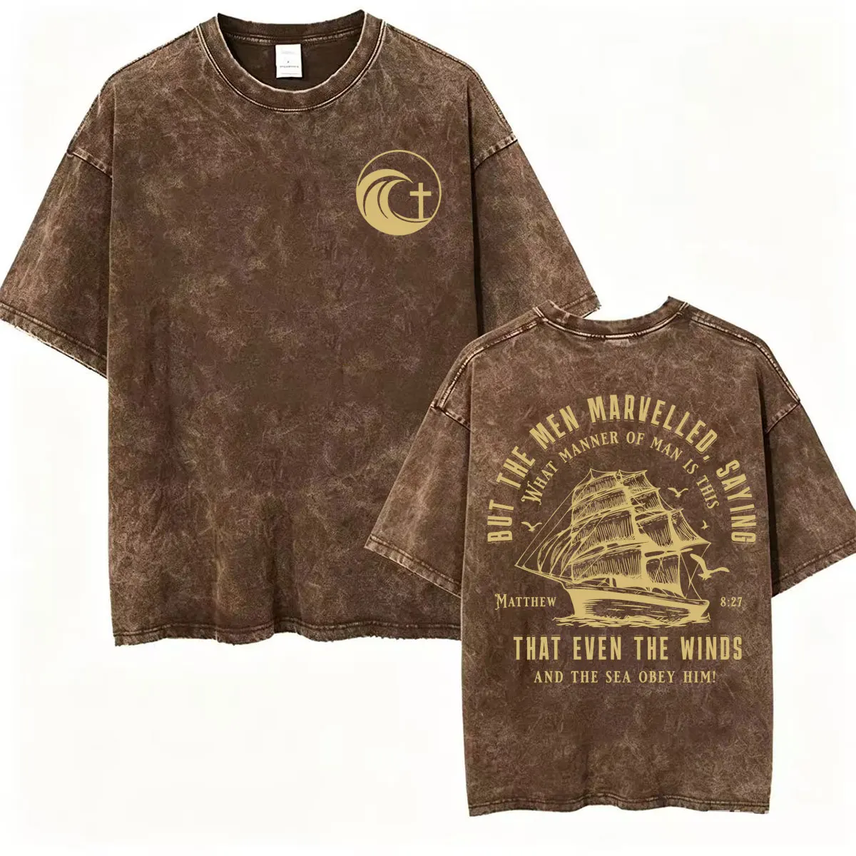 Vintage Washed Christian Apparel Men's T Shirt Bible Verse Jesus Gifts Tee Shirt Unisex Fashion Aesthetic Oversized T-shirt Tops