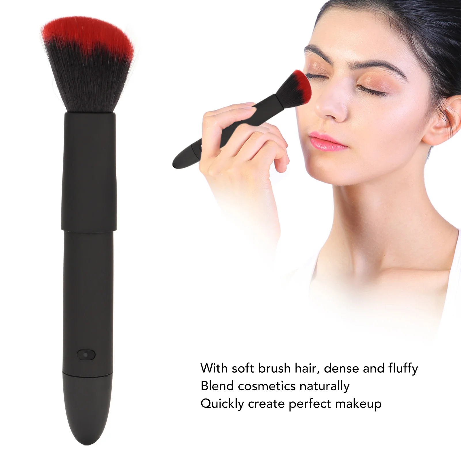 Electric Makeup Brush Waterproof Multifunctional 180mAh Rechargeable 10 Gears Electric Blush Brush Adjustable for Home