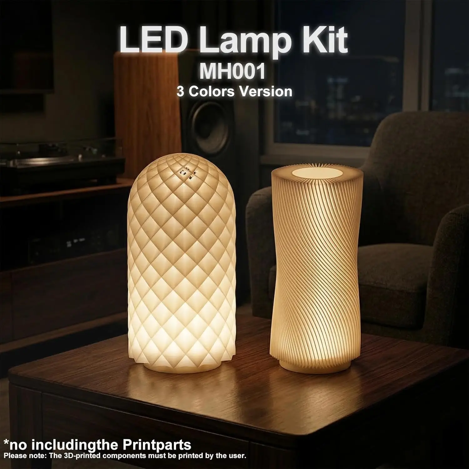 5PCS LED Lamp Kit 001 Three Colors for Bambu Lab H2S/P2S/P1P/A1 Makerworld 3D Printer Light DIY Hardware Model Spare Parts
