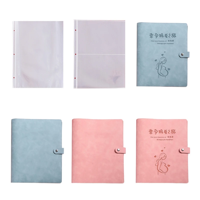 Carpeta archivos hojas sueltas con cierre a presión en forma con 10 bolsillos transparentes