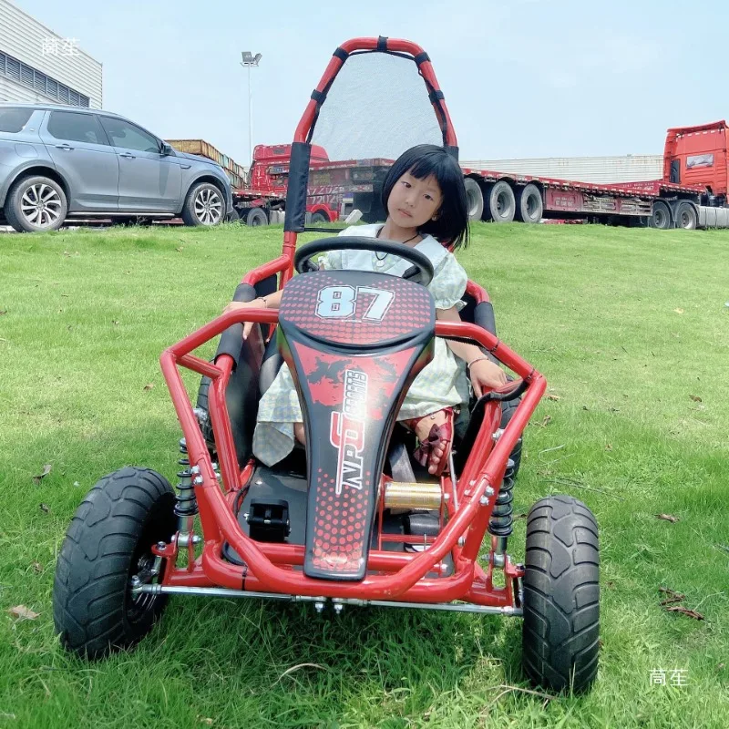 

Commercial-Grade Carbon Steel Frame With Hydraulic Suspension & Triple Speed 48V Electric Kids Go-Kart