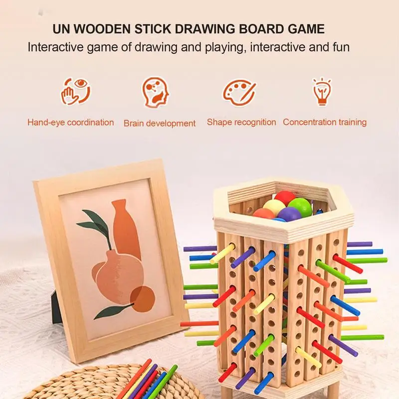 Stick Würfel Spiel Holz Sticks Sozialen Brettspiel Bunte Holz Sticks Spiel Holz Sticks Stapeln Spiel Pädagogisches Spielzeug Vorschule