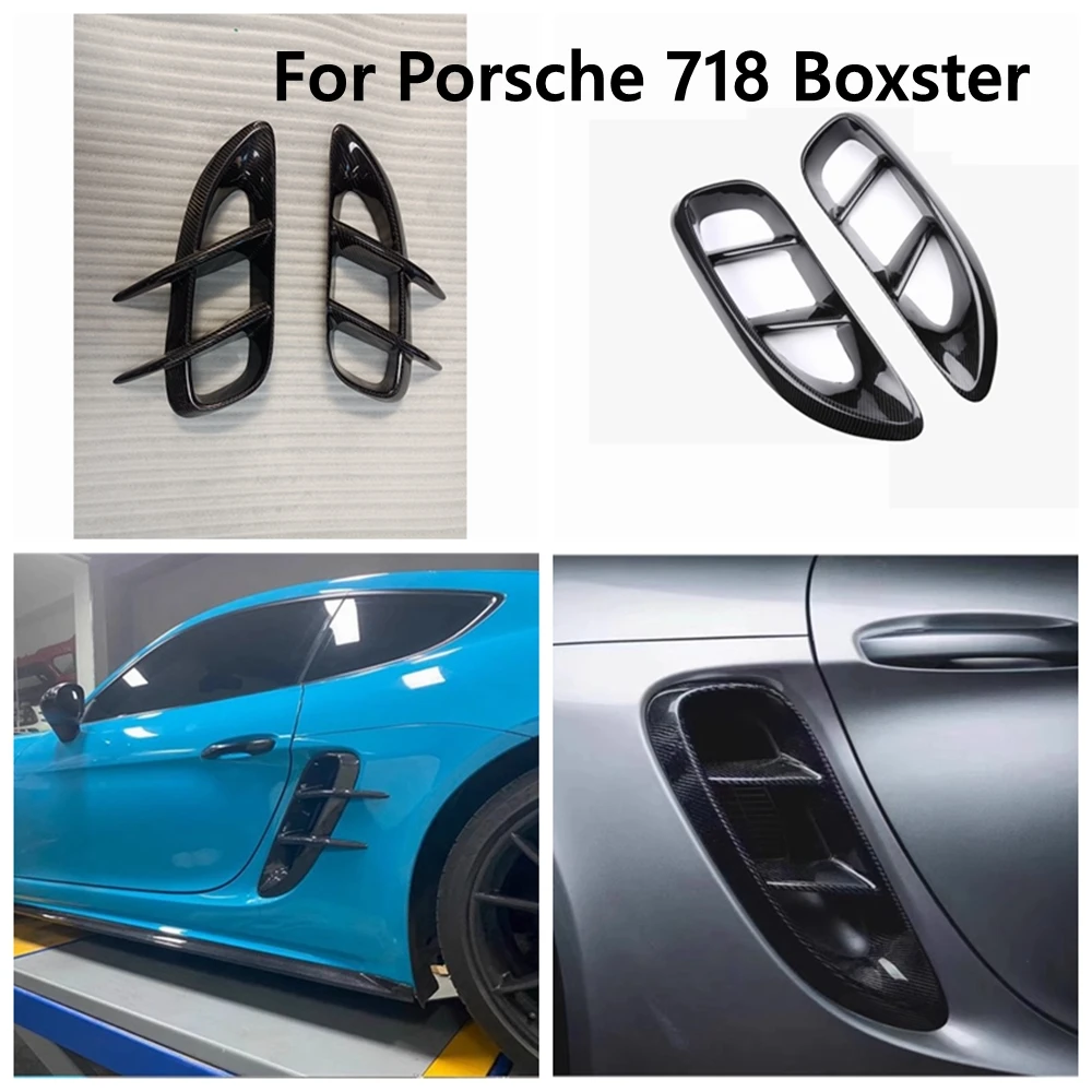 

Car Side Air Vent Outlet Cover Trim For Porsche 718 Boxster Cayman 2016-2018 Carbon Fiber Flow Fender Bumper Duct Intake Grille