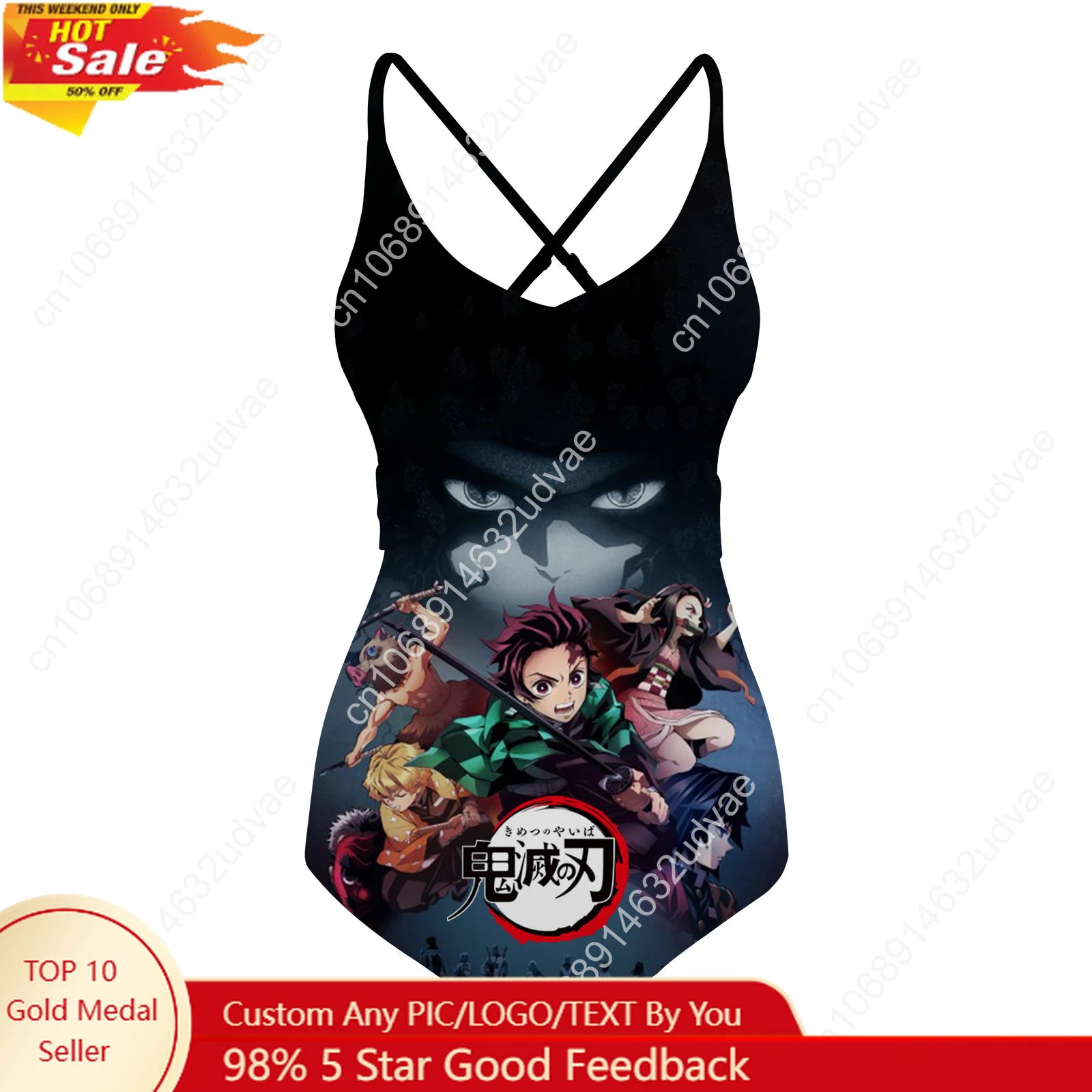 Demon Slayer Kimetsu No Yaiba Swimsuit Womens Sling Swimsuits Personalized Swimwear Pool Beach Bikini Customize Bathing Suits