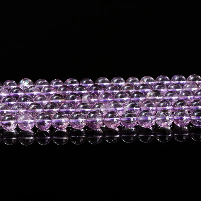 7A Quality Natural Brazilian Ice Amethyst Beads Round Loose Spacer 6 8 10mm Pick Size For Jewelry Making Diy Necklace Bracelet