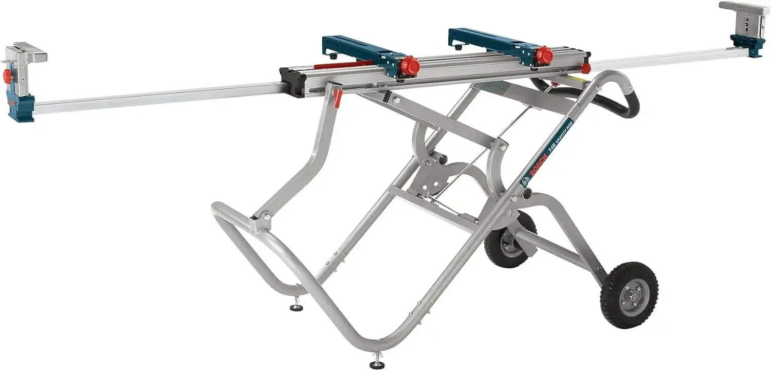 Portable Gravity-Rise Miter Saw Stand with Wheels, 18\' Material Capacity