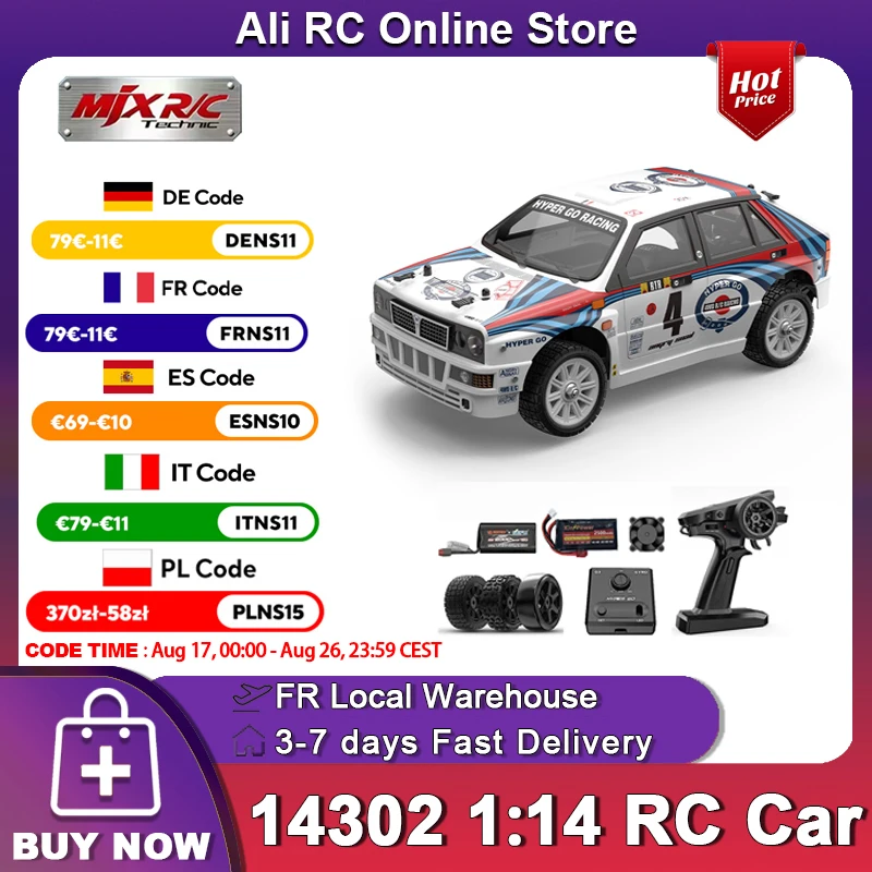 MJX Hyper Go 14302 V2.0 1/14 4WD RC Auto 55KM/H Bürstenloser Motor Hochgeschwindigkeits-RC-Rennauto Ferngesteuertes Drift-Auto Offroad-Truck Spielzeug Jungen-Geschenk
