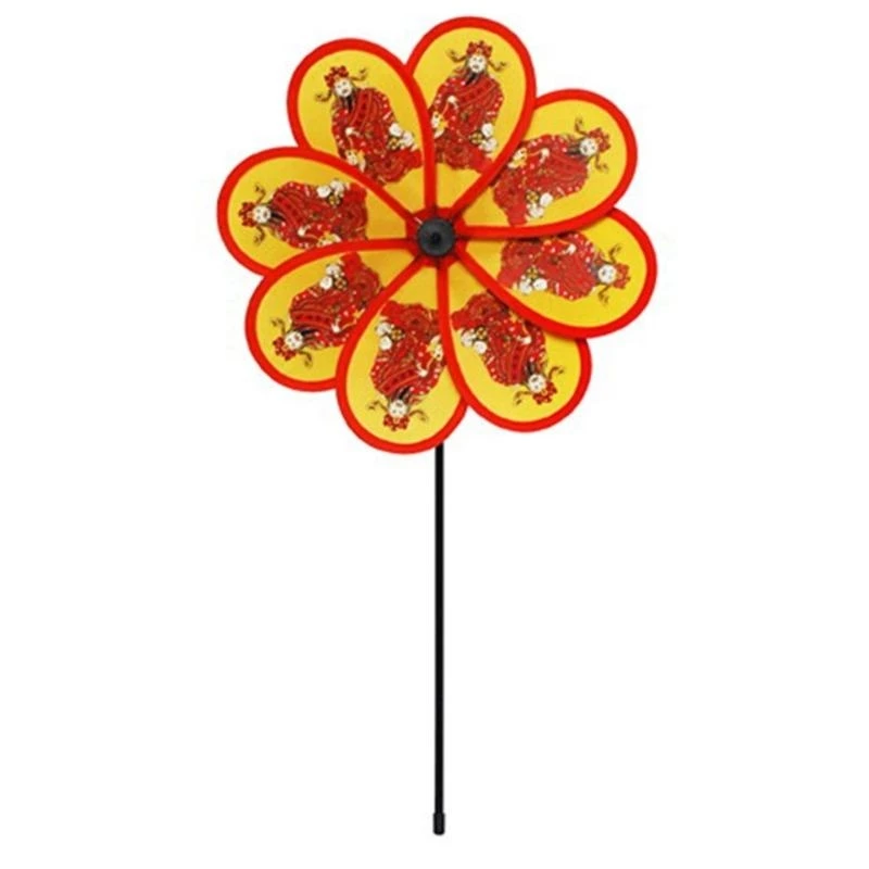 8 Leaves Garden Wind Spinners God of Wealth Windmill Lawn Decor 12 Inch Pinwheel C5AD