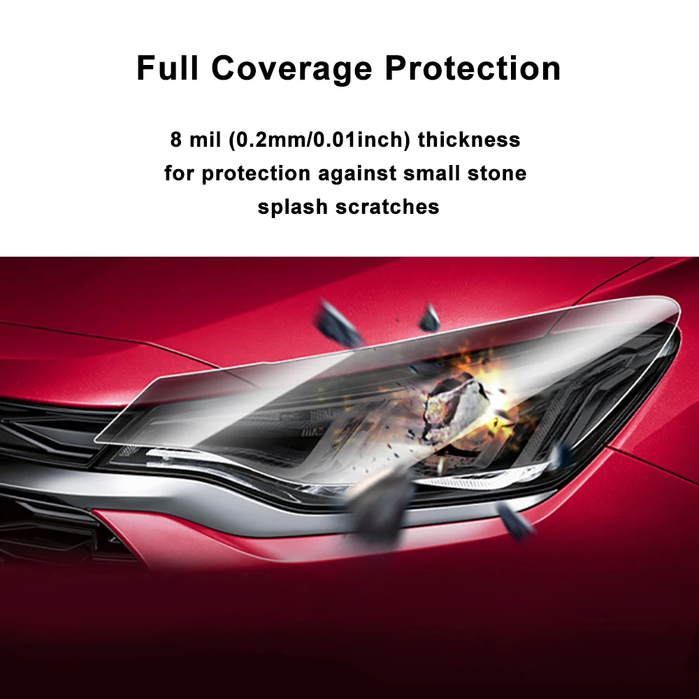 Car Headlight Overlay Smoked Black TPU Suitable for Chevy Traverse 2018-2021 Car Accessories