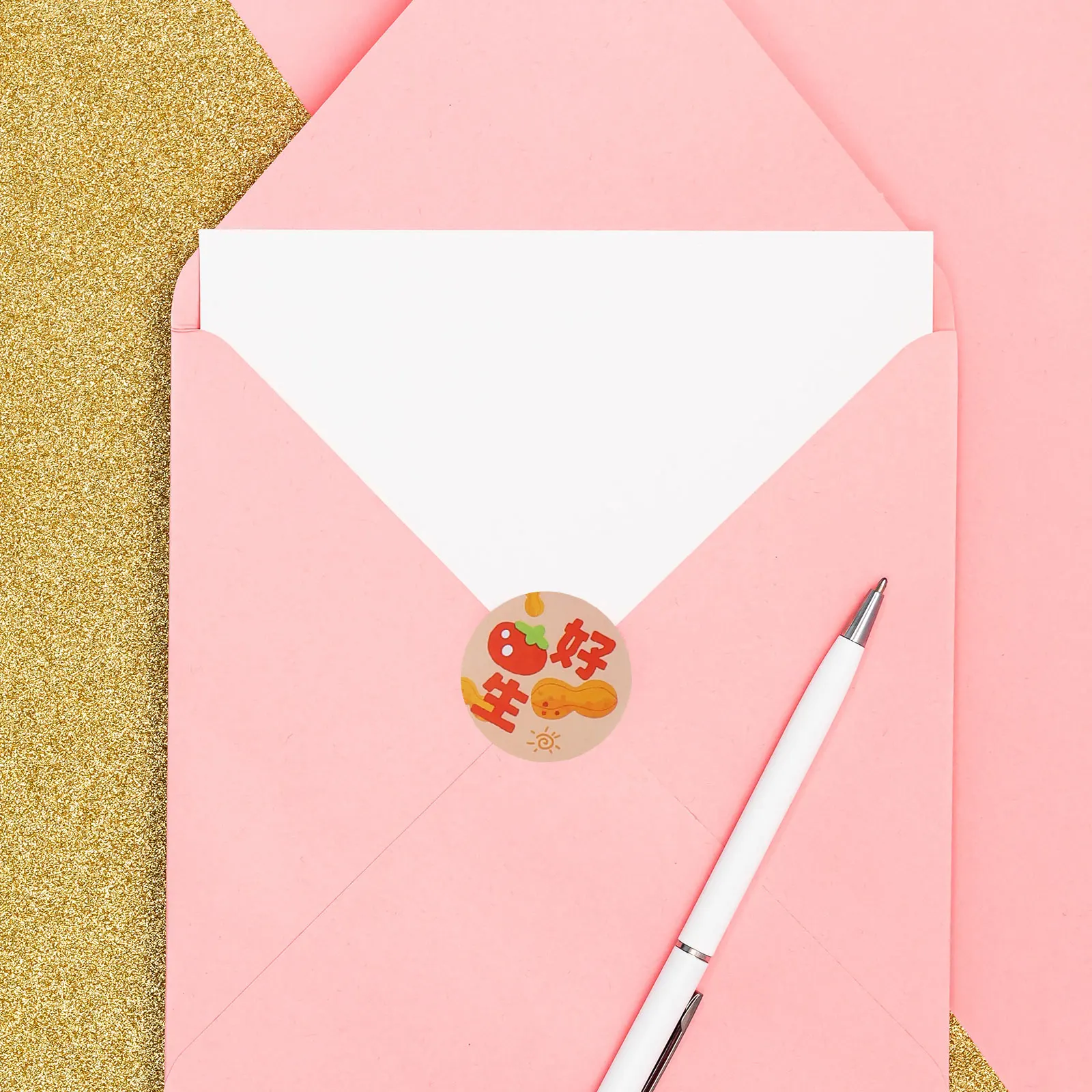 

4 Rolls Cartoon Seal Stickers Envelope Seal Labels Gift Package Dot Round Adhesive Colorful Dot Stickers DIY Party Fun