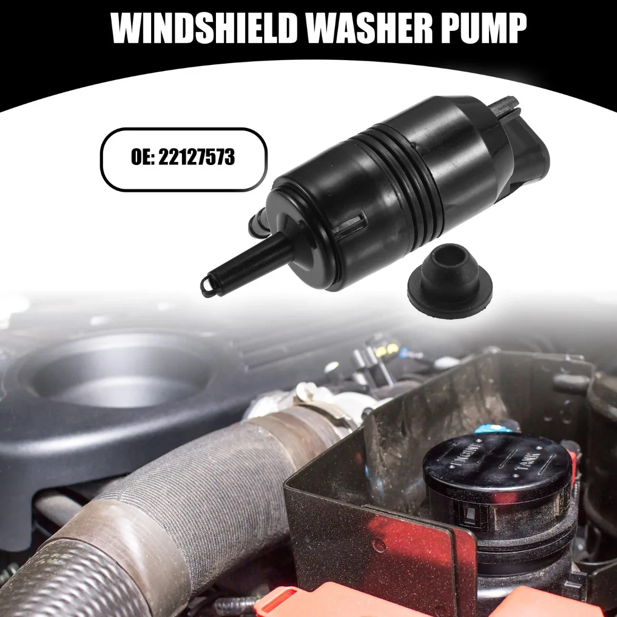 2 Pins Rear Windshield Washer Pump No.22127573 For GMC Yukon Chevrolet Tahoe Suburban Buick Cadillac Escalade