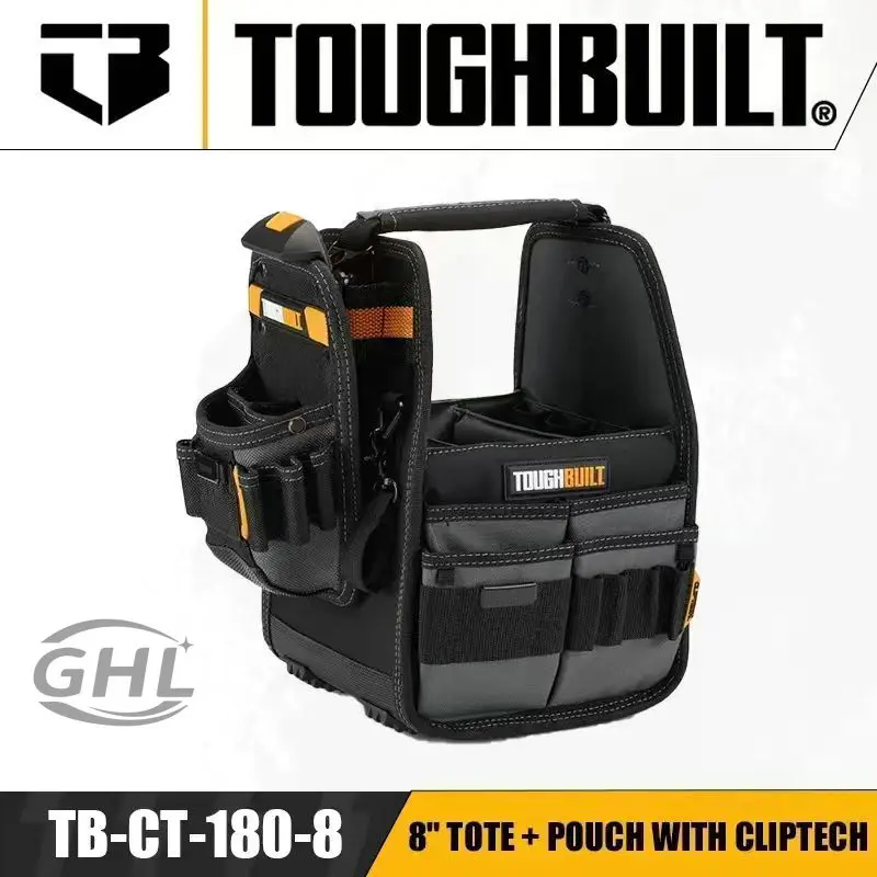 حقيبة سلة TUGHBULILT TB-CT-180-8 + حقيبة خصر معلقة سريعة للكهربائيين والنجارين