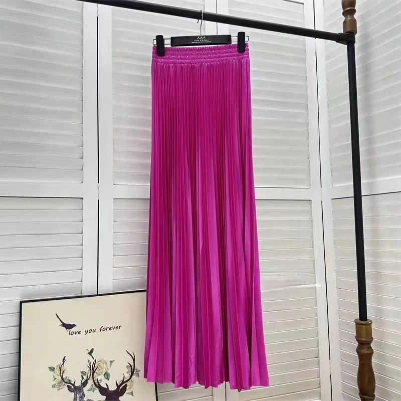 

2024 Summer Fashion Long Tutu Tulle Skirts Women Elastic Irregular High Waist Pleat Maxi Long Skirts Party Evening Skirt