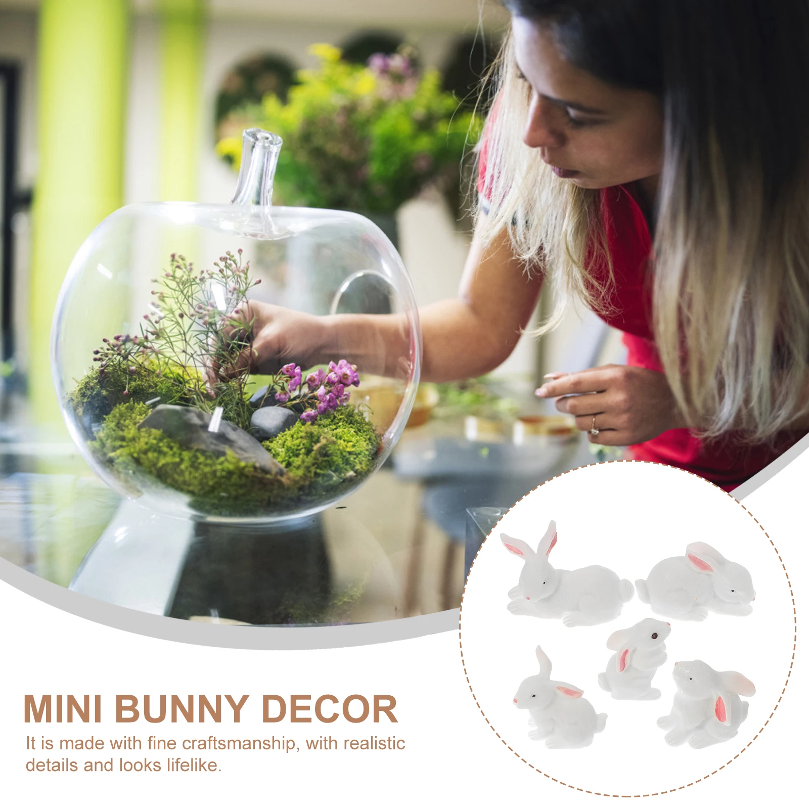 

12 Pcs Rabbit Figurines Resin Mini Bunny Decor Easter Garden Statue Home Decoration Gifts Lightweight Durable Crafts
