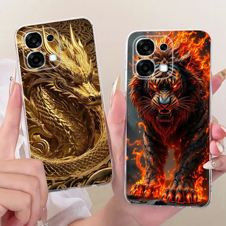 ل ممن لهم A6 برو 4 جرام 5 جرام 2025 كول التنين النمر نمط جراب هاتف ل ممن لهم A6 برو CPH2781 CPH2799 لينة سيليكون بولي يوريثان الحالات #1