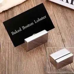 5PCS Stainless Steel Sign Holder Stand Heavy Metal Base Wedding Signs Table Number Holder Place Card Holder Price Label Tags