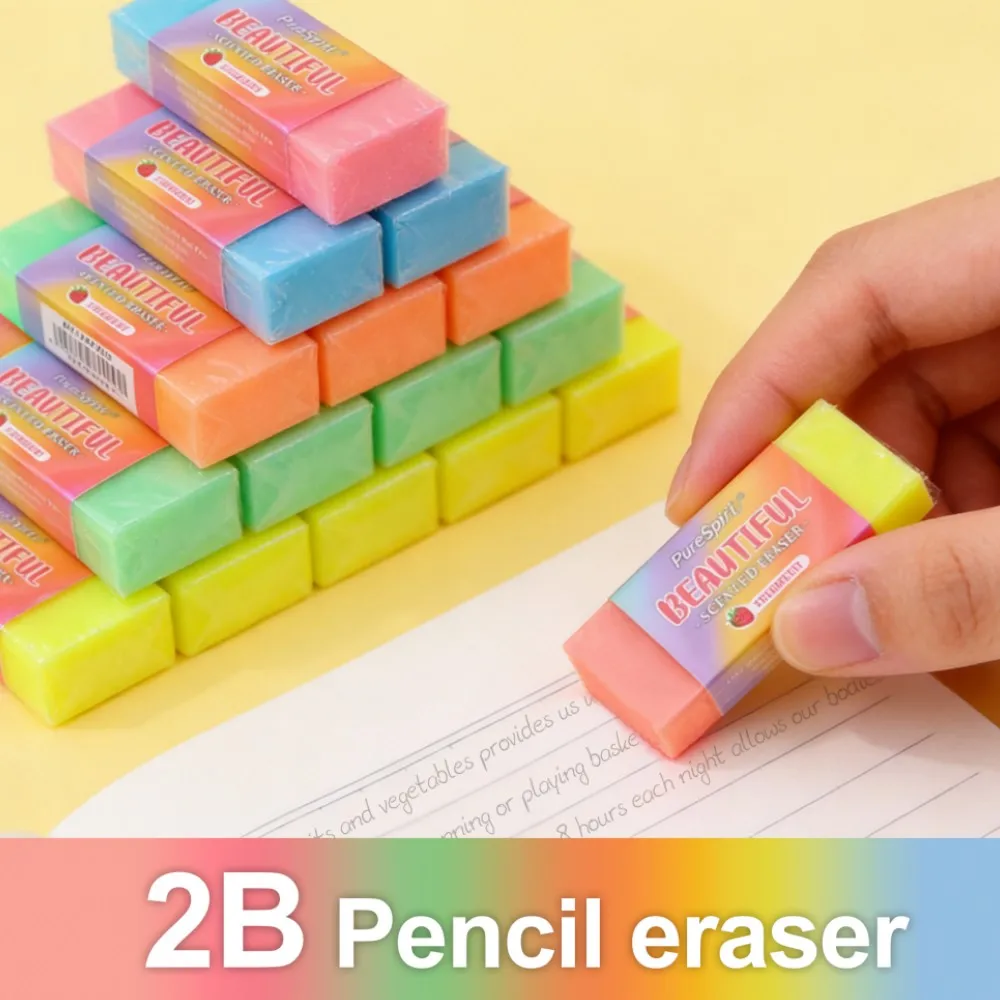 Borrador perfumado, borrador de lápiz de colores para niños, borrador de lápiz de goma con olor dulce, útiles escolares para estudiantes, regalos de papelería