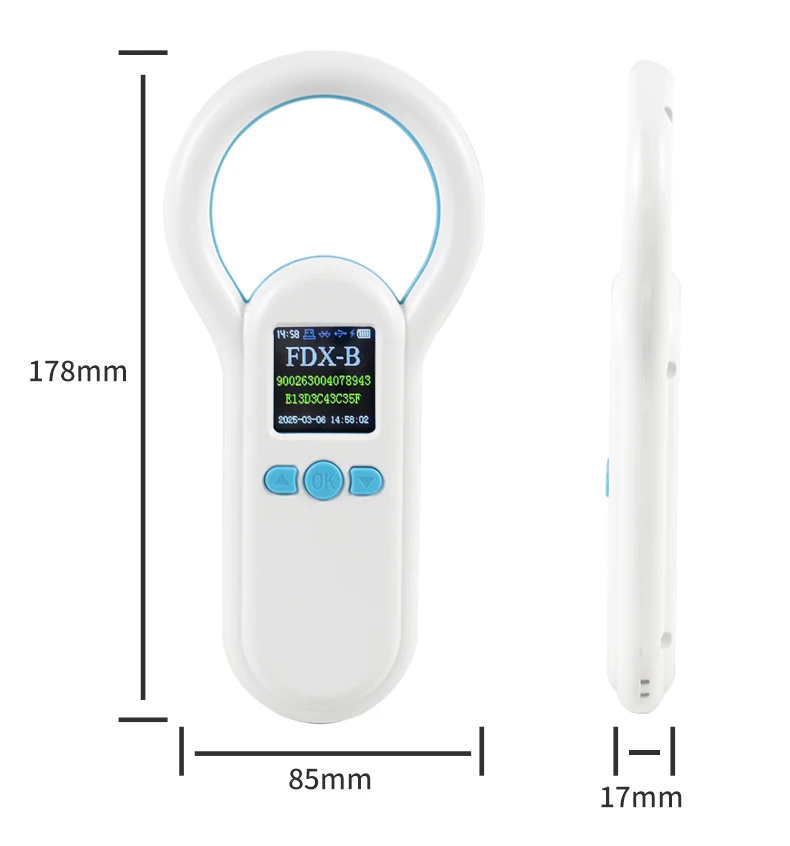 Handheld 134.2KHz 125kHz Animal RFID Reader Pet Cat Dog Microchip Scanner FDX-B Glass Chip USB/Bluetooth Tag Reader