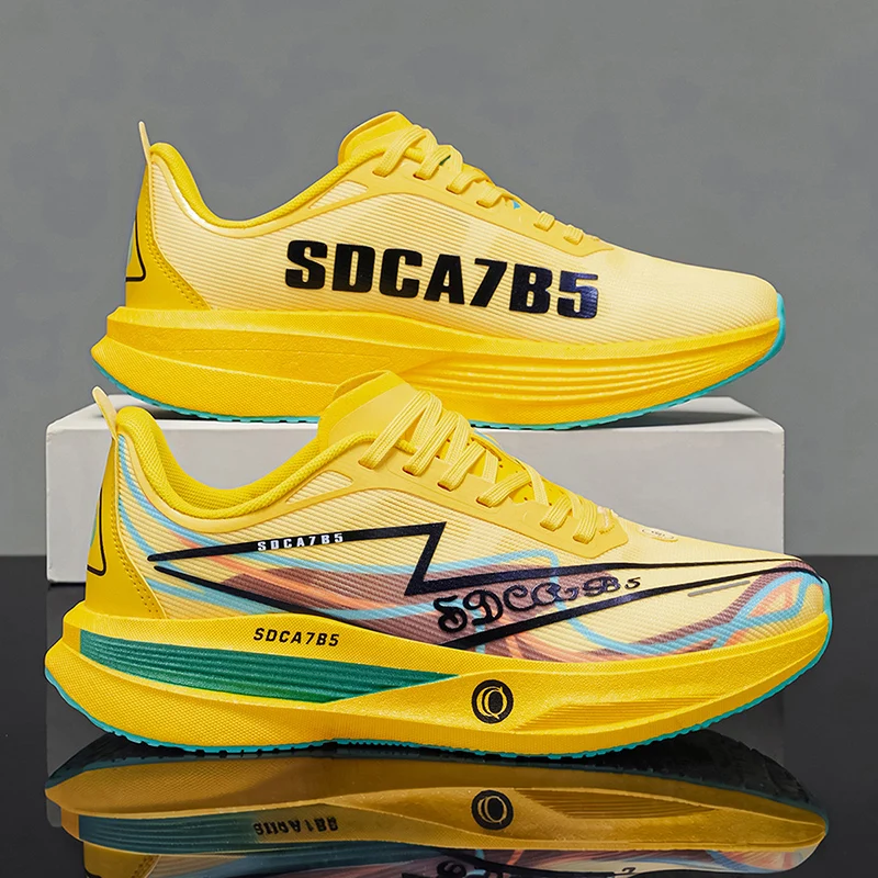 

Summer Breathable Running Shoes, Professional Marathon Racing Training Shoes, Breathable, Wear-Resistant, Non-Slip Sports Shoes, Ultra-Light Mesh Breathable Shock-Absorbing Rebound Sports Shoes