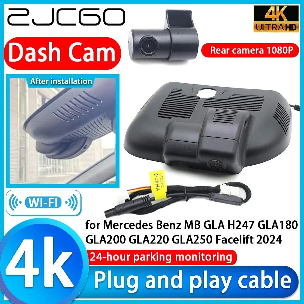 

ZJCGO Video Recorder 4K UHD Plug and Play DVR Dash Cam for Mercedes Benz MB GLA H247 GLA180 GLA200 GLA220 GLA250 Facelift 2024