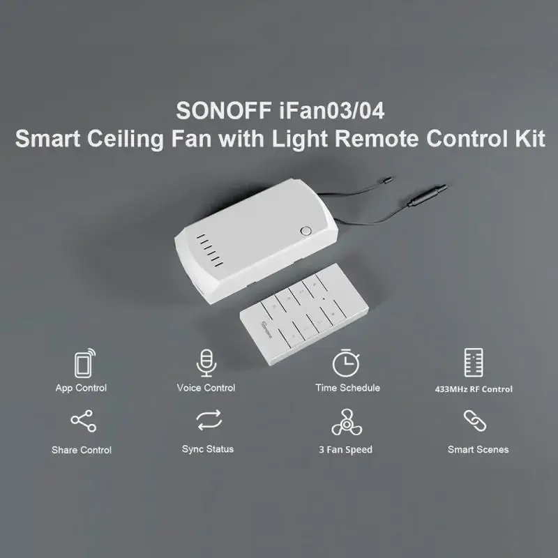 Sonoff IFan04 Smart Wifi Plafondventilator & Lichtcontroller RF 433Mhz Afstandsbediening Smart Home Automation Module Voor Alexa Google