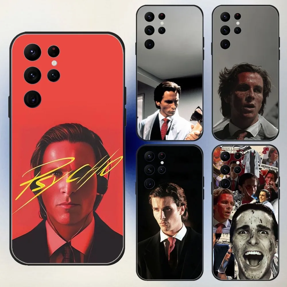 

P-Patrick P-Psycho Batemans Phone Case For Samsung S24,23,22,30,21,10,9,Ultra,Plus,Lite,FE,5G Black Soft Case