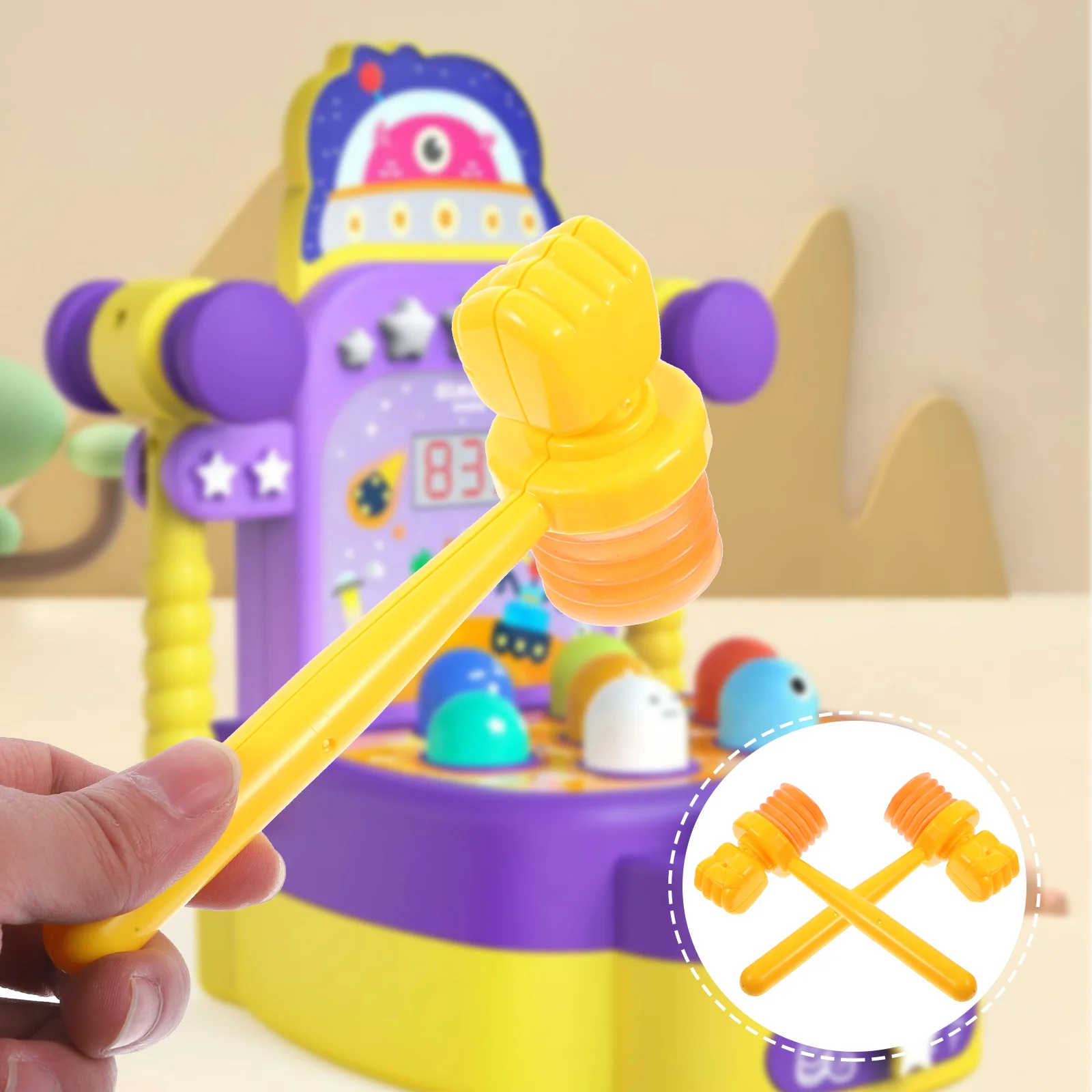 10 pçs mini martelo jogo adereços mallet brinquedos ferramentas engraçado crianças martelando para jogar criança martelos