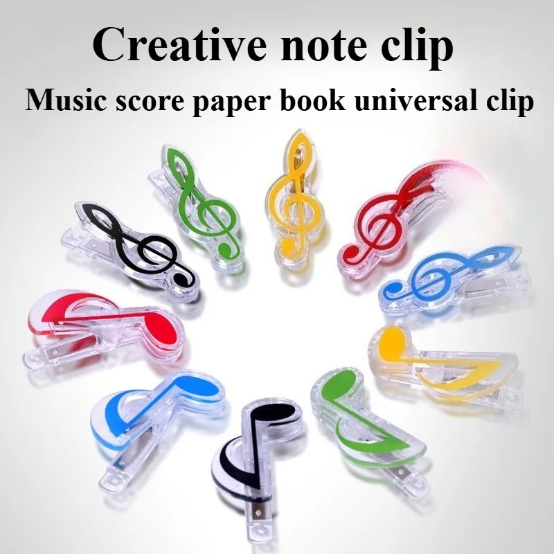 1-10 Buah Klip Kertas Huruf Catatan Musik Plastik Lembar Buku Musik Piano Folder Penyangga Pegas untuk Alat Tulis Biola Gitar Piano