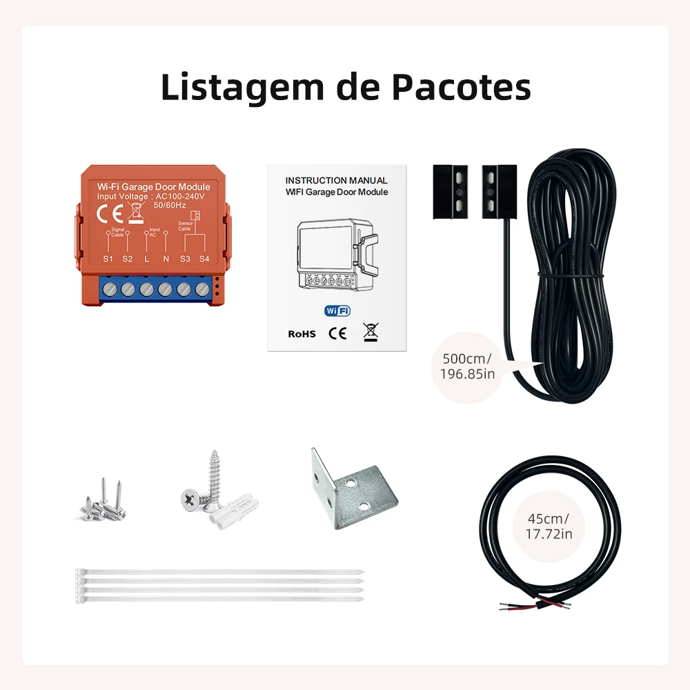 MIUCDA Tuya WiFi módulo de interruptor de puerta de garaje inteligente Control remoto por voz interruptor de apertura de puerta de garaje funciona con Alexa Google Home