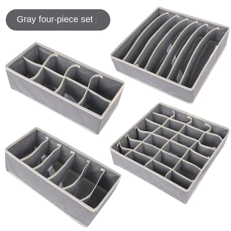 Wardrobe Underwear & Socks Partition Storage Box T-shirt Clothes & Pants Storage Cotton and Linen Undies Storage Organizer Box