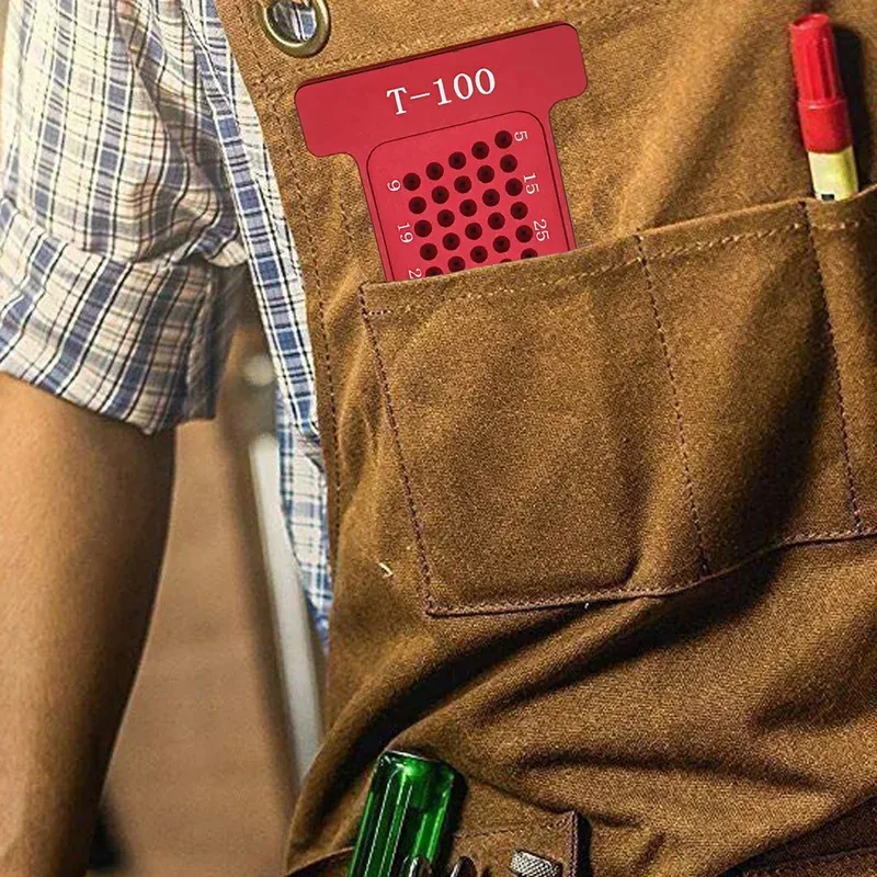 ツール アルミ合金 木工用マーキング定規 ポジショナー メトリック/英国式 T型 ポータブル レイアウト測定ツール 穴ゲージ付き