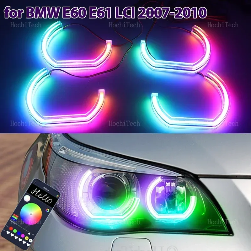 

Playable Multi Colors Light LED Angel Eyes Rings Kit with APP control turn signal DRL for BMW E60 E61 facelift 2007-2010