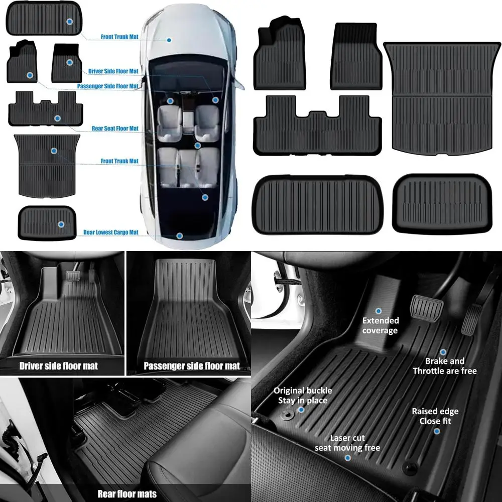 

Всепогодные коврики для Tesla New Model Y Juniper 2025+ годов, стандартные/премиумные/производительные коврики, грузовой коврик * 3, комплект автомобильных ковриков TPE