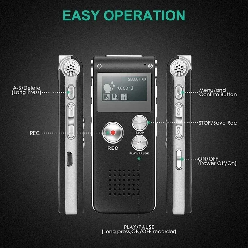 8GB Voice Recorder MP3 Player Mini Sound Audio Recorder Professional Mini USB Flash Drive Recording Dictaphone A New Generation